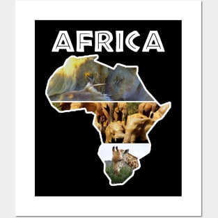 African Wildlife Continent Collage Posters and Art